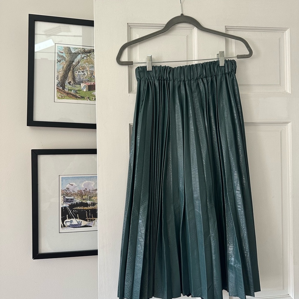 Chic Teal A-Line Skirt